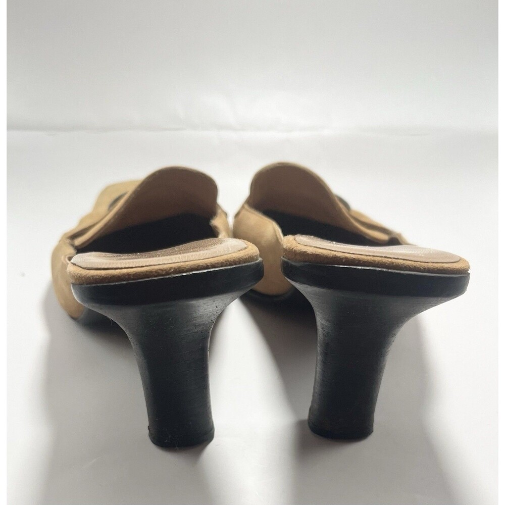 GUCCI Mules Tan Suede Kitten Heels GG Logo Slip On Vintage TOM FORD Era Sz 37 7 - Picture 12 of 16